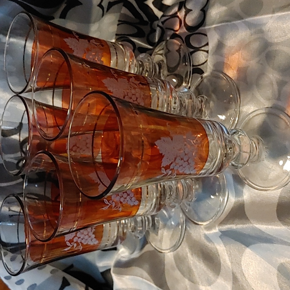 Vintage Italian Lubiana Cordial Liqueur Glasses (6)